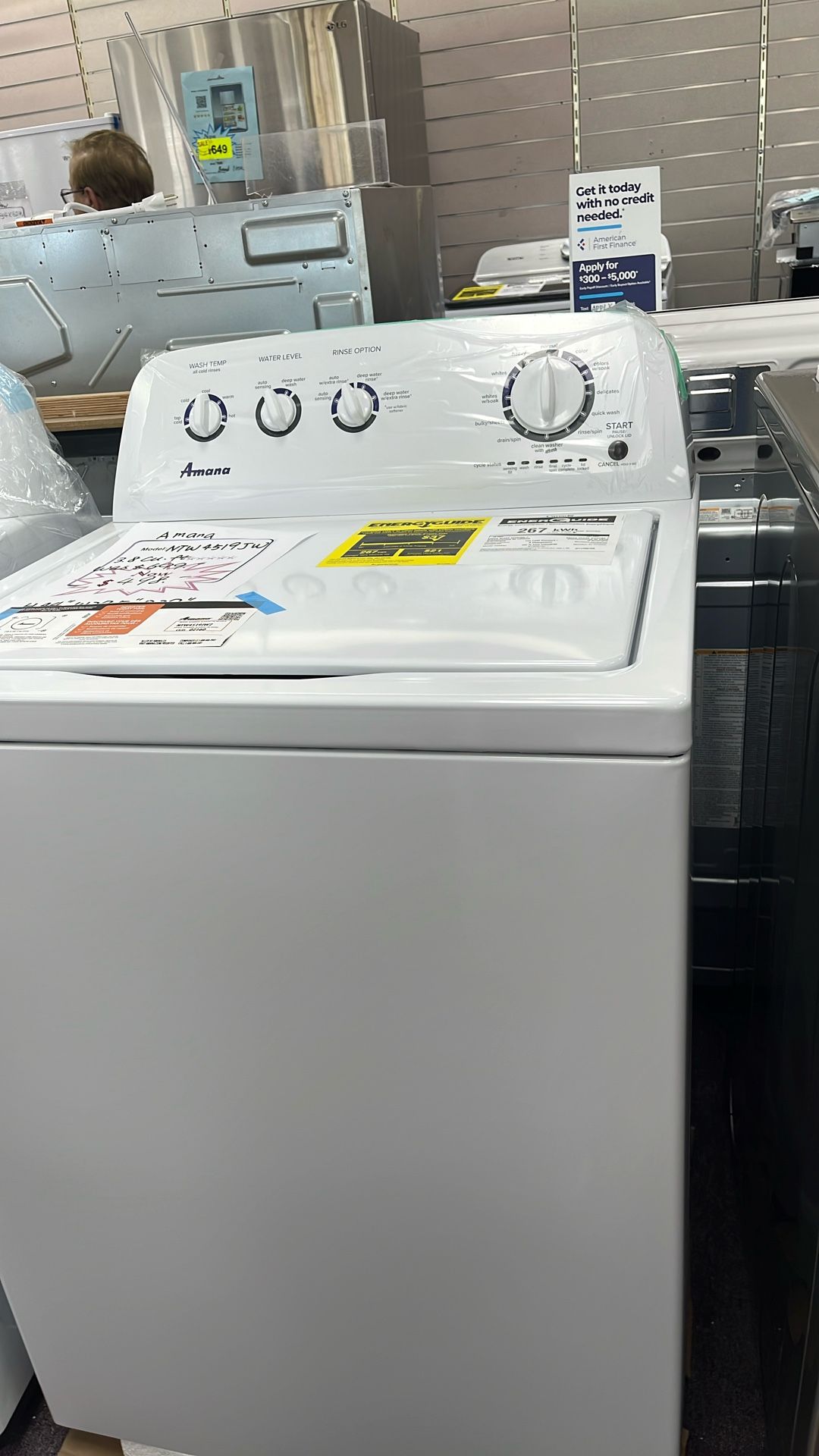 Washer Top Load New Open Box 1 Year Warranty 