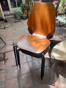 Vintage 3 teak Danish Modern dining chairs Herbert Hirche for Jorge Stalmobler 1950’s