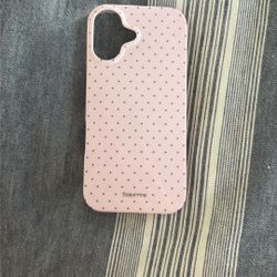 Pink and grey polkadot iPhone 13 Pro phone case