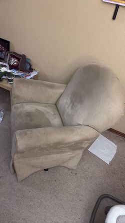 Beige Microfiber Accent Chair