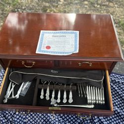 WM. ROGERS MFG. CO silver silverware and holding hutch