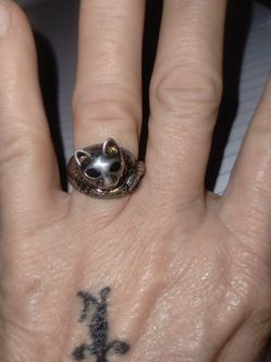 Vintage 925 cat ring stamped