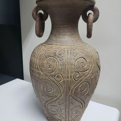 14.25" Pier 1 Ceramic Vase w/ Earrings