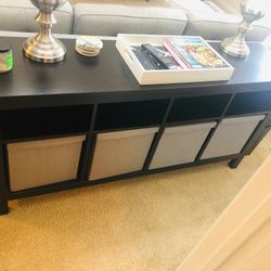 Console Table with Storage Bins