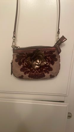 Sharif New York Crossbody Bag Handbag Floral Embroidery Rosette 