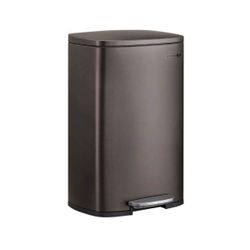 ULTB50BR SONGMICS 13 Gallon Brown Step Open Trash Can for Kitchen 