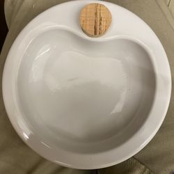 Vintage Freddi Japan White Porcelain Artist’s Paint Palette / Brush Holder Dish