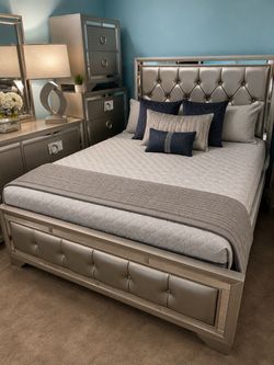 5-Pcs Queen Bedroom Set + Mattress Set