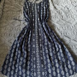 Roxy Blue Vintage Dress Casual Summer Y2K