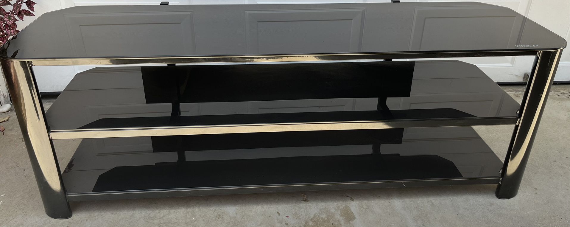 Innov ex Black Tempered Glass Tv Stand 58” Wide