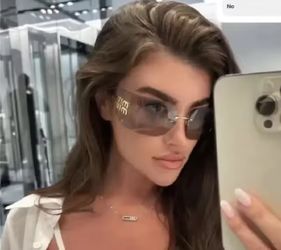Miu Miu Sunglasses Shades New Grey Gold Logo