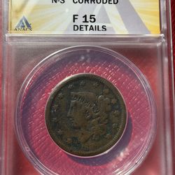 ANACS F15 DETAILS – Corroded – Scarce Newcomb Variety