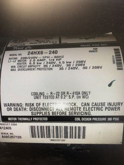 FIRSTCO ceiling mounted A/C & Heat Air Handler 2 Ton 24HX6 new in box