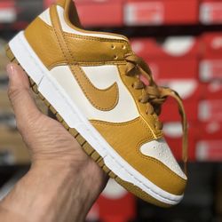 Nike Dunk Gold suade Sizes 6w,7w,8w, 8.5w