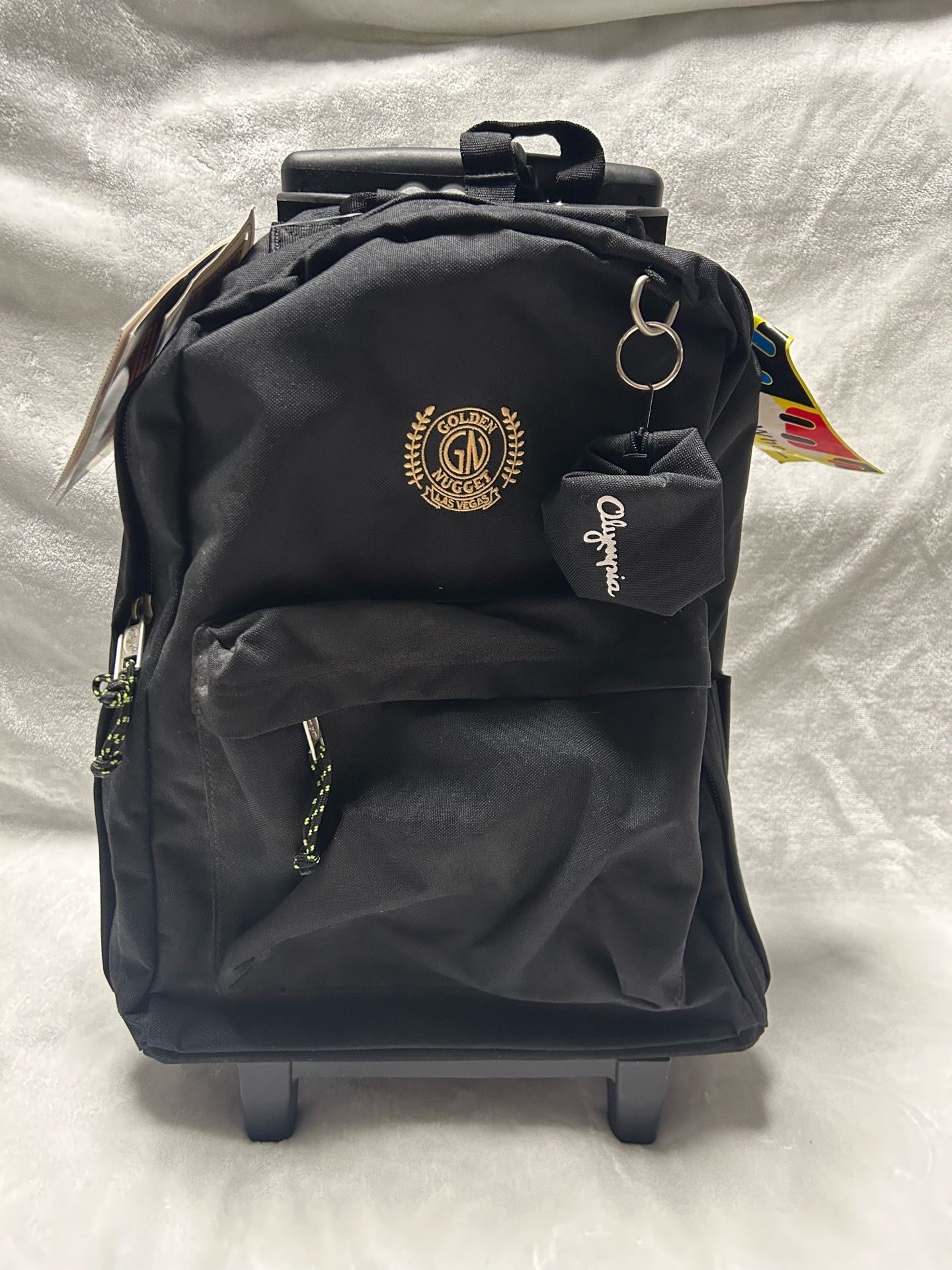 Vintage Golden Nugget black Sports Plus Rolling padded Backpack mini Olympia bag