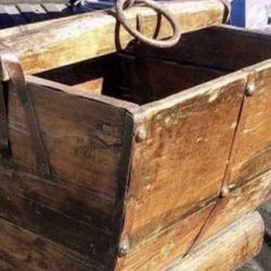 Large antique wood bucket. 
