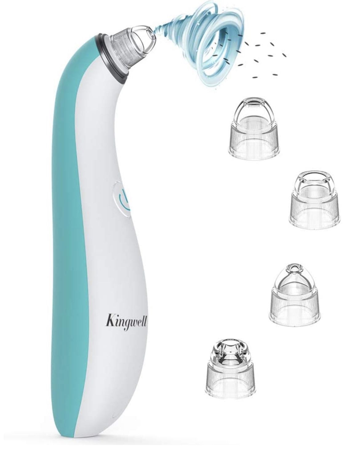 Blackhead Remover Pore Vacuum - Kingwell Blackhead Removal Tool with 4 Replaceable Suction Probes (Blue)