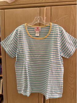 Blue and white striped tee shirt from Quacker Factory size Large