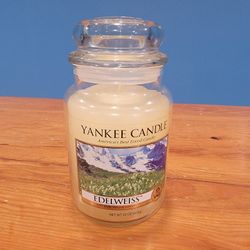 Yankee Candle Retired "EDELWEISS" ~ Floral~ Large 22 oz. ~WHITE LABEL~ RARE~ NEW