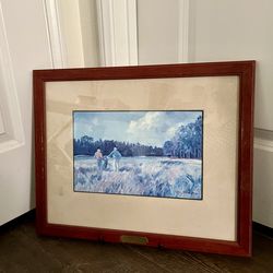 Framed Print Art Of Golf Course Pinehurst North Carolina 1991 16/20 Inches