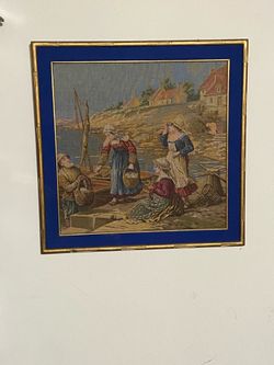 Belgian fishing village tapestry
