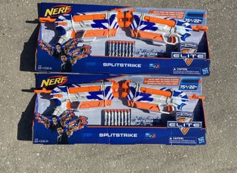 Lot Of 2-Nerf N Strike Splitstrike Elite Series 2-Blasters Battle Cammo 8-Darts