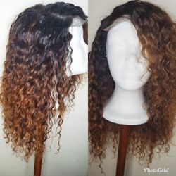 Handmade Malaysian deep wave Sewn wig Custom color 12x14x16 + Closure