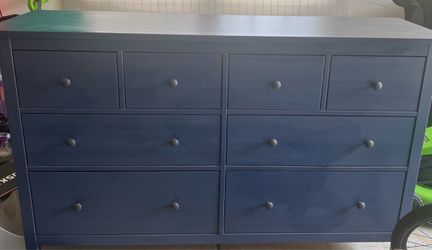 Navy Blue 8-Drawer Wood Dresser