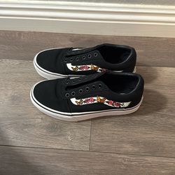Black Vans with Butterflies