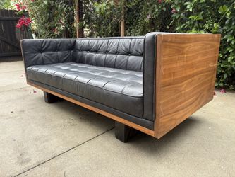 Woodrow Real Black Leather Couch FREE DELIVERY