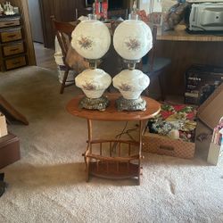 Bedside Lamps One Needs A New  Cord and Has A Small Chip Has Been glued