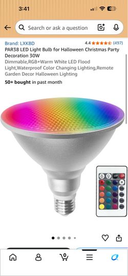 LXKBD PAR38 RGB LED Flood Light Bulb 30W
