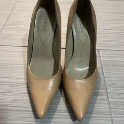 Beige Leather High Heel Guess Shoes