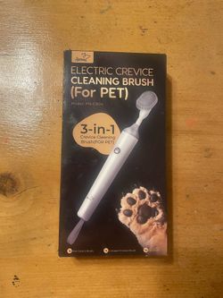 Electric pet cleaning brush for crevices