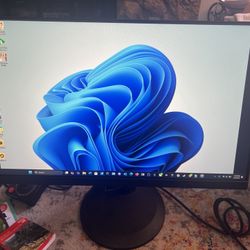 2x 24” Planar Monitors, Monitor Mount, and Headphones