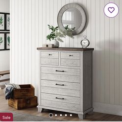 Elgin 5 Drawer Rustic Farmhouse dresser Chest