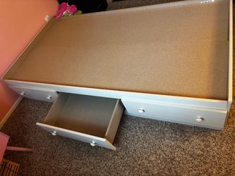 Twin bed frame with drawers