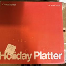 Crate & Barrel 13” holiday platter - New 