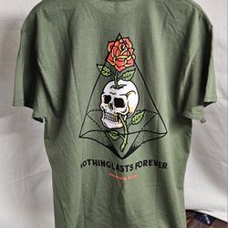 Men's Know Bad Daze Nothing Lasts Forever T-Shirt Size Large Green
