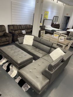 Holiday sale. Ibiza gray sectional ottoman set only $999. Easy finance option. Same day delivery.