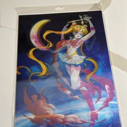Sailor Moon Changing 3D Holographic Lenticular Anime Poster 3-in-1 Motion Art
