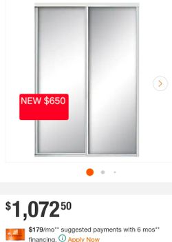 ✨️ Contractors Wardrobe 72 in. x 96 in. Concord White Aluminum Frame Mirrored Interior Sliding Closet Door #0874
