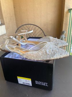 Badgley  Mischka Carissa Embroidered Bridal Flats