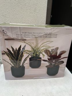 Faux Decorative Plant Trio