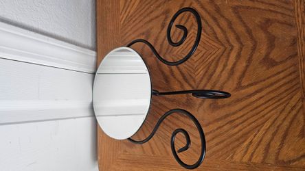 IKEA MYKEN WROUGHT IRON STANDING VANITY BEVELED MIRROR