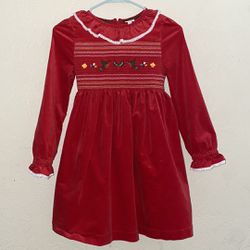 Boden Red Embroidered Chrismas Party Dress 