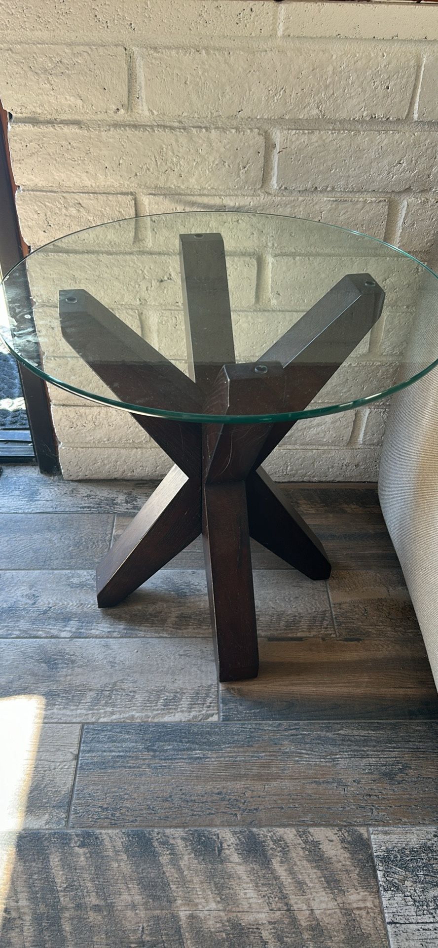 Glass End Table 