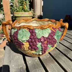 Large Vintage  Majolica Cachepot /  Planter