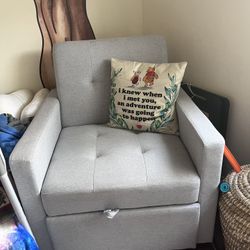 Twin Bed Foldable Sofa - Grey 