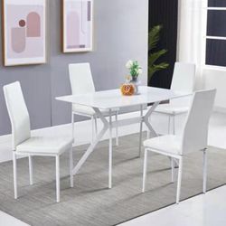 5 PC Glossy Top Dining Room Set (48Lx30Wx31H)